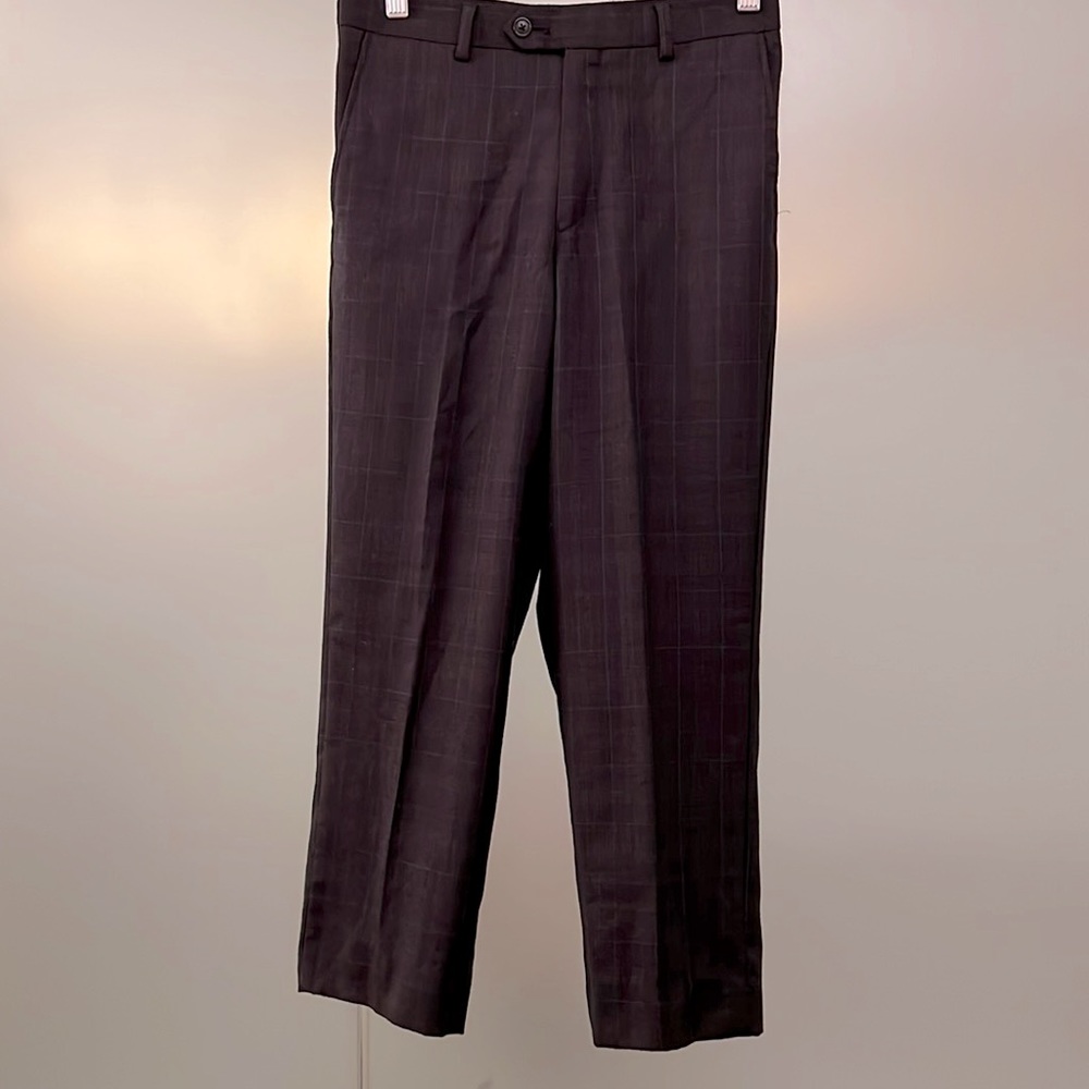 Boys Dress Pants. Grey Flannel with Blue Window Pain. 12R. Excellent Condition